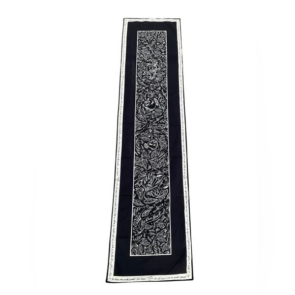 Disney Table Runner Beauty And The Beast Be Our Guest Chalkboard Black EUC